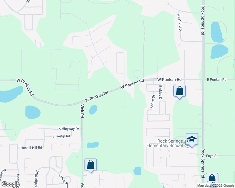 map of restaurants, bars, coffee shops, grocery stores, and more near 344 West Ponkan Road in Apopka