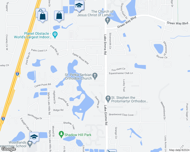 map of restaurants, bars, coffee shops, grocery stores, and more near 631 Whitman Cove in Longwood