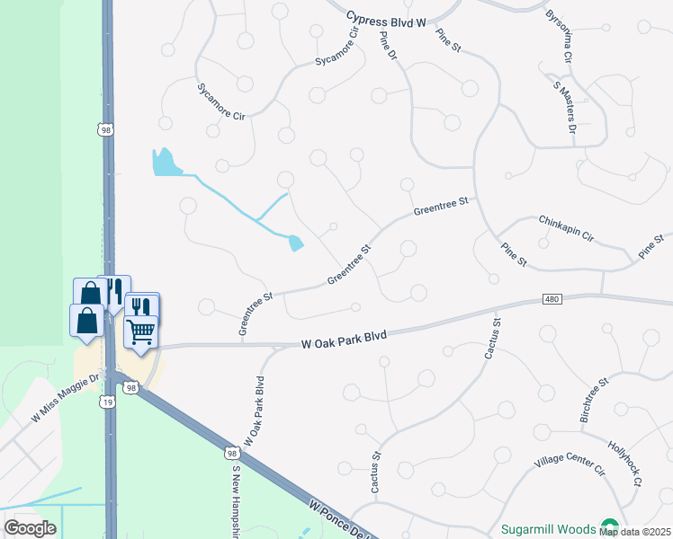 map of restaurants, bars, coffee shops, grocery stores, and more near 35 Greentree Street in Homosassa