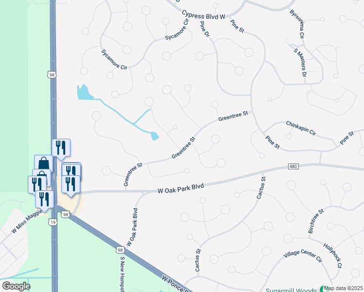 map of restaurants, bars, coffee shops, grocery stores, and more near 5 Hawthorne Court in Homosassa