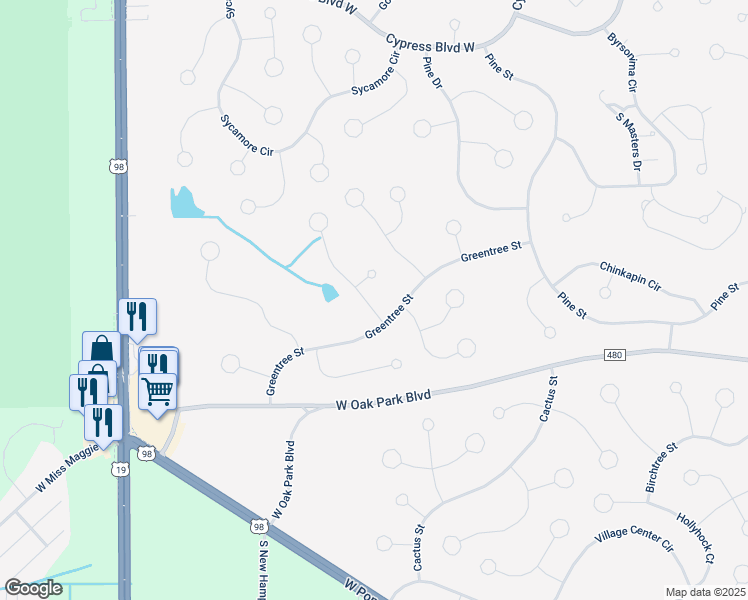 map of restaurants, bars, coffee shops, grocery stores, and more near 5 Hawthorne Court in Homosassa