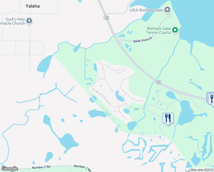 map of restaurants, bars, coffee shops, grocery stores, and more near 26205 Avenida Las Colinas in Howey-in-the-Hills