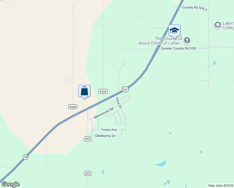 map of restaurants, bars, coffee shops, grocery stores, and more near 1891 U.S. 301 in Sumterville