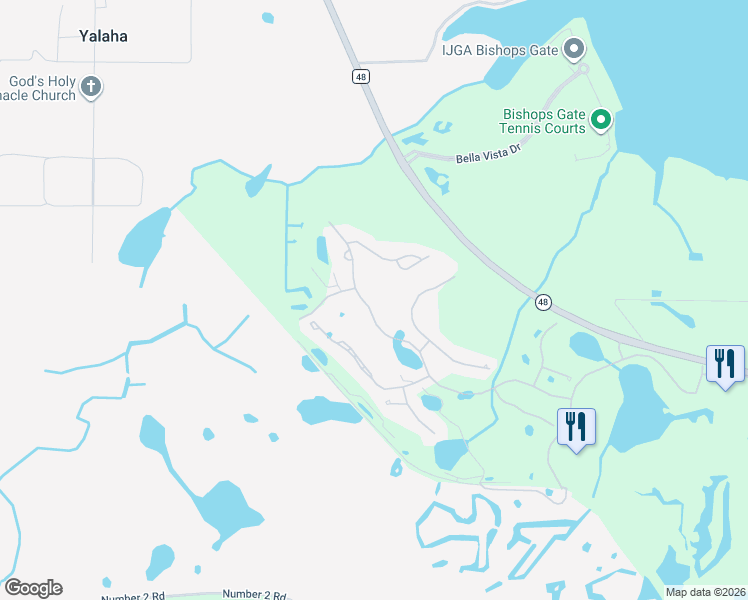 map of restaurants, bars, coffee shops, grocery stores, and more near 26144 Avenida Las Colinas in Howey-in-the-Hills