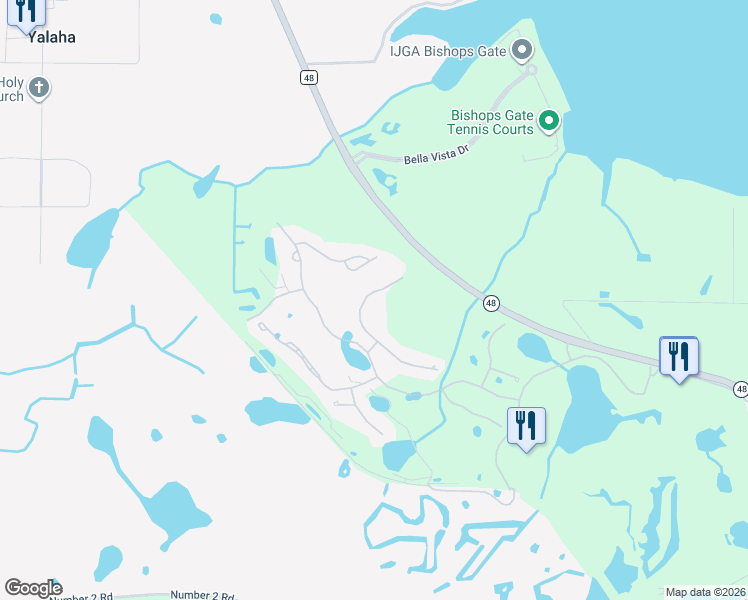 map of restaurants, bars, coffee shops, grocery stores, and more near 9539 San Fernando Court in Howey-in-the-Hills
