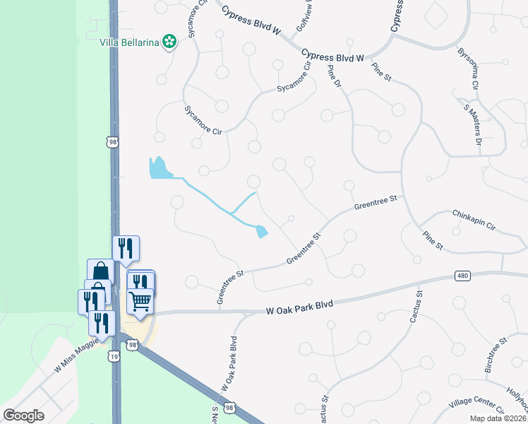 map of restaurants, bars, coffee shops, grocery stores, and more near 21 Hawthorne Court in Homosassa