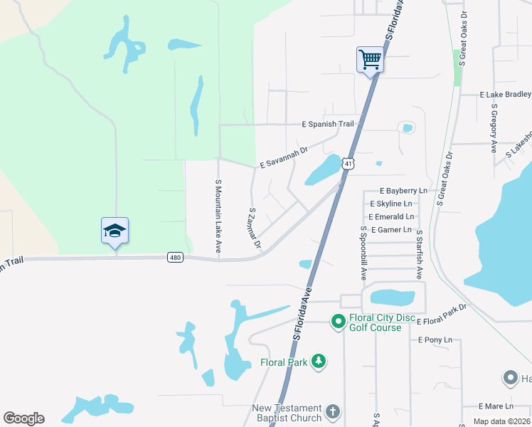 map of restaurants, bars, coffee shops, grocery stores, and more near 9101 South Sunset Point in Floral City