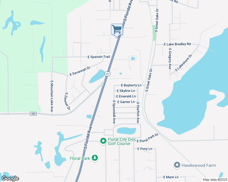 map of restaurants, bars, coffee shops, grocery stores, and more near 9059 South Spoonbill Avenue in Floral City