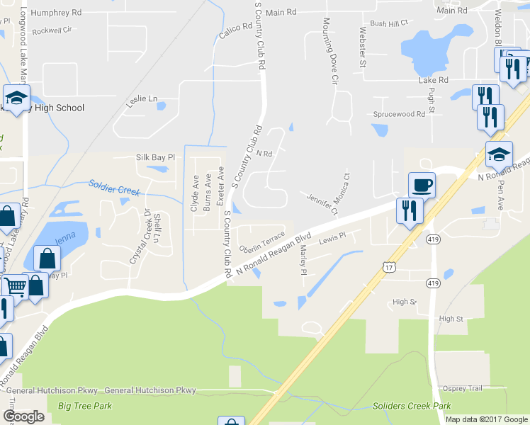 map of restaurants, bars, coffee shops, grocery stores, and more near 751 Keeneland Pike in Lake Mary