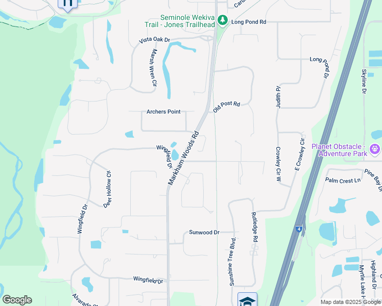map of restaurants, bars, coffee shops, grocery stores, and more near 2315 Markham Woods Road in Longwood