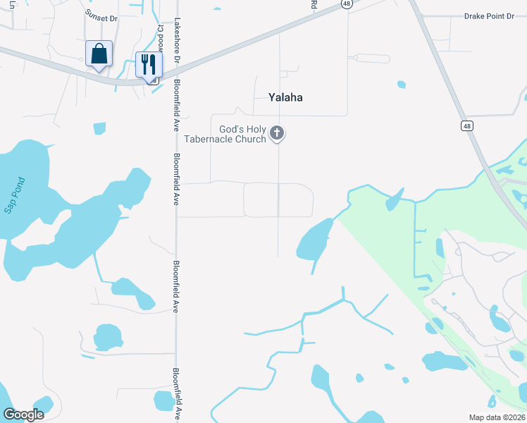 map of restaurants, bars, coffee shops, grocery stores, and more near 26507 Yalaha Road in Yalaha