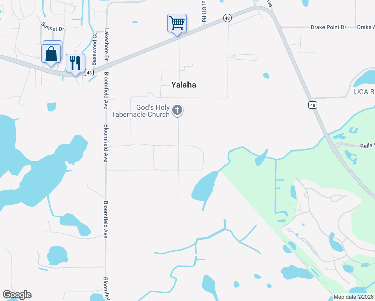 map of restaurants, bars, coffee shops, grocery stores, and more near 8808 High Street in Yalaha