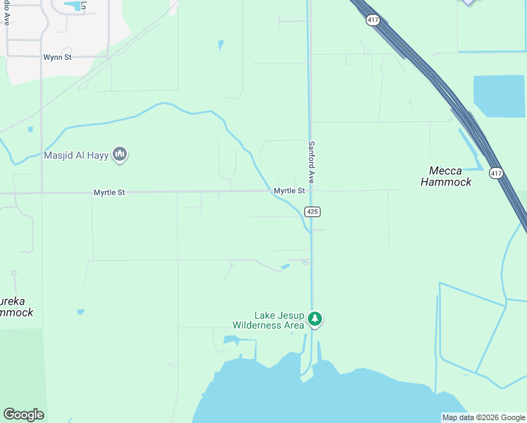 map of restaurants, bars, coffee shops, grocery stores, and more near 340 Miller Road in Sanford
