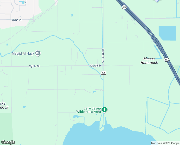 map of restaurants, bars, coffee shops, grocery stores, and more near 340 Miller Road in Sanford
