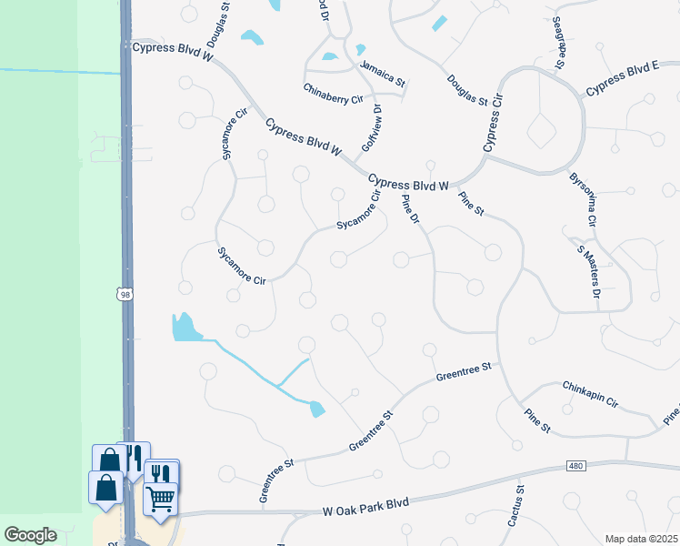map of restaurants, bars, coffee shops, grocery stores, and more near 34 Wild Olive Court in Homosassa