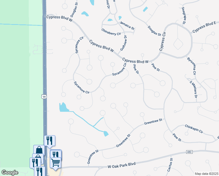 map of restaurants, bars, coffee shops, grocery stores, and more near 34 Wild Olive Court in Homosassa