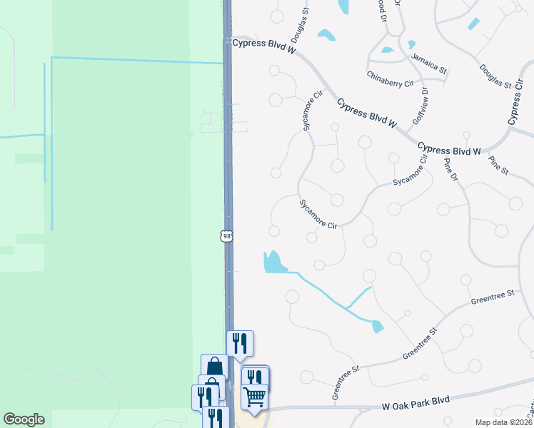 map of restaurants, bars, coffee shops, grocery stores, and more near 18 Sycamore Court West in Homosassa