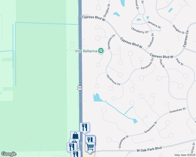 map of restaurants, bars, coffee shops, grocery stores, and more near 19 Sycamore Court West in Homosassa