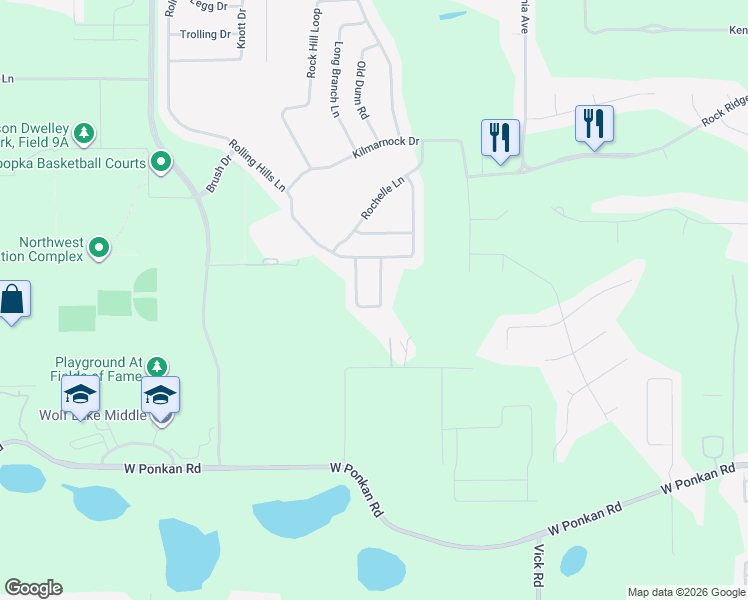 map of restaurants, bars, coffee shops, grocery stores, and more near 3452 Players Point Loop in Apopka