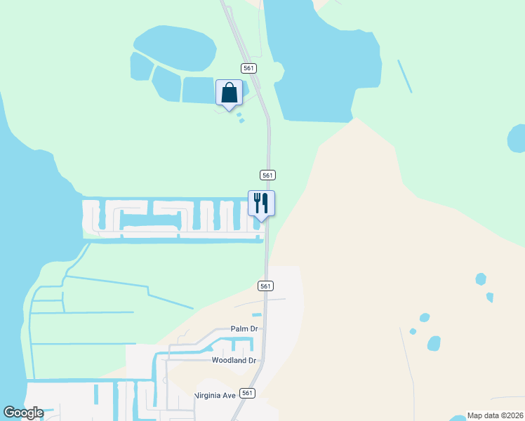 map of restaurants, bars, coffee shops, grocery stores, and more near 4129 County Road 561 in Astatula