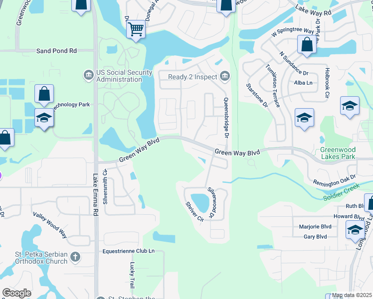 map of restaurants, bars, coffee shops, grocery stores, and more near 889 Silk Oak Terrace in Lake Mary