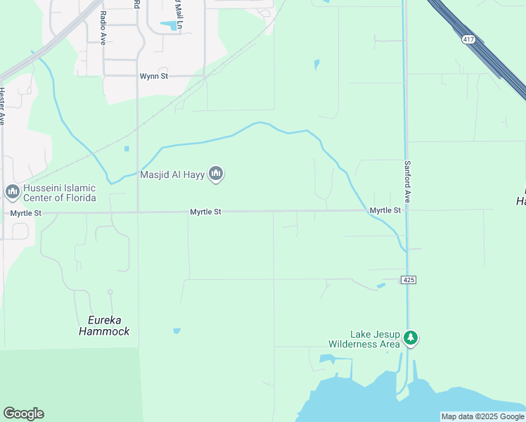 map of restaurants, bars, coffee shops, grocery stores, and more near Myrtle Street in Seminole County