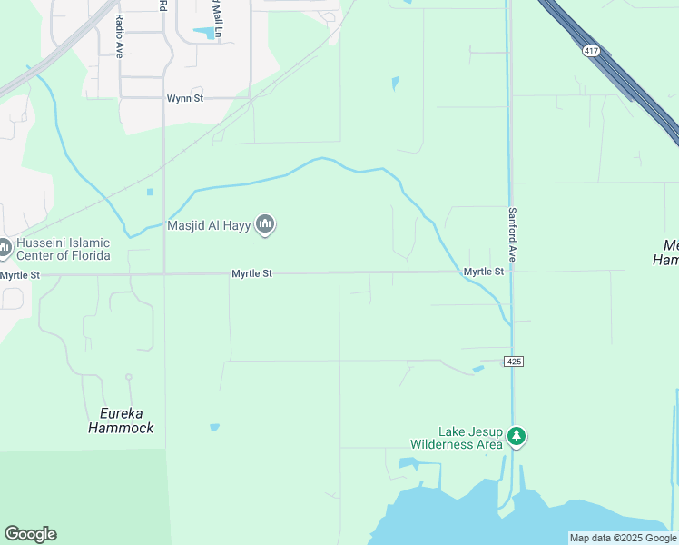 map of restaurants, bars, coffee shops, grocery stores, and more near Myrtle Street in Seminole County