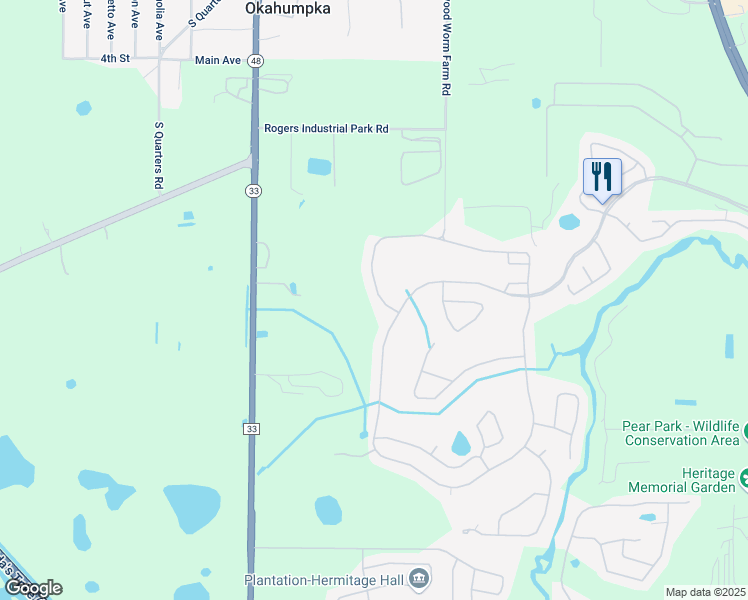 map of restaurants, bars, coffee shops, grocery stores, and more near 26724 White Plains Way in Leesburg