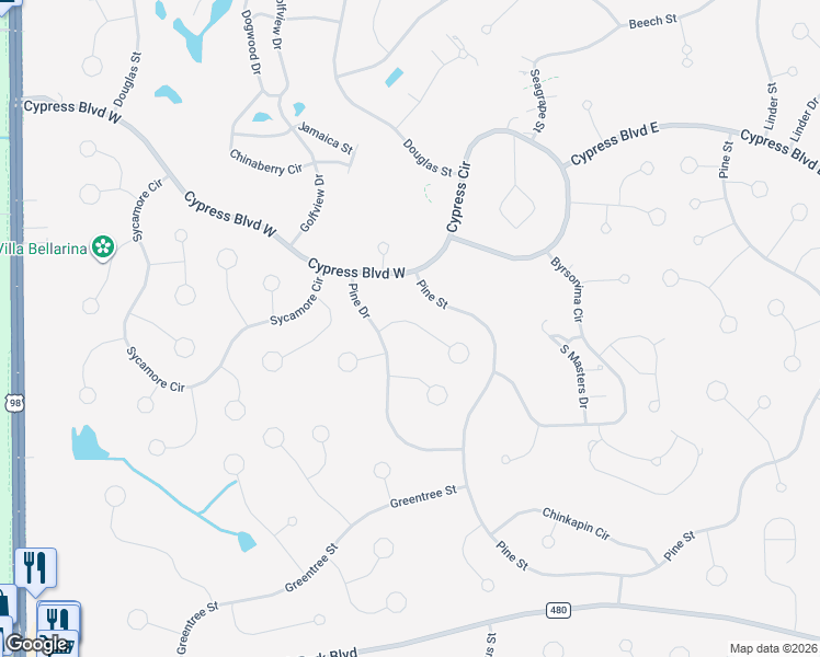 map of restaurants, bars, coffee shops, grocery stores, and more near 9 Foxgreen Court in Homosassa