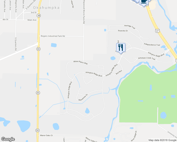 map of restaurants, bars, coffee shops, grocery stores, and more near 4321 Arlington Ridge Boulevard in Leesburg