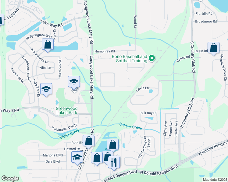 map of restaurants, bars, coffee shops, grocery stores, and more near 377 Eagle Creek Circle in Lake Mary