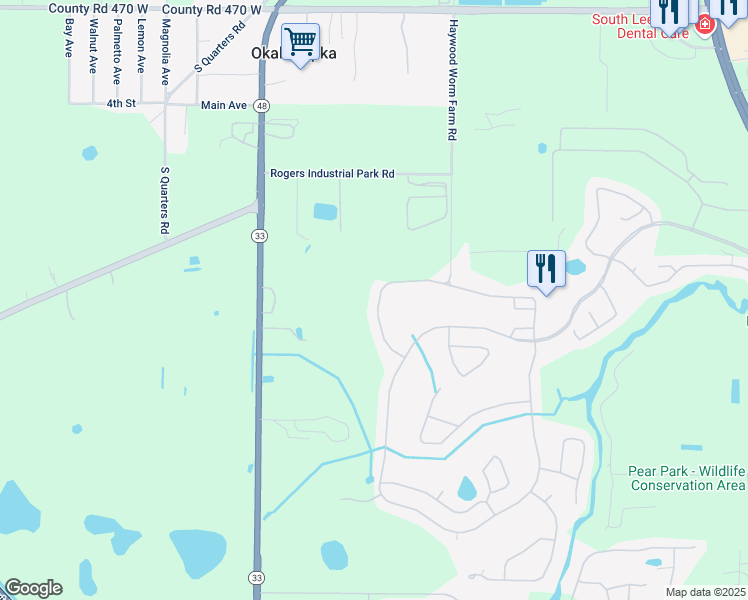 map of restaurants, bars, coffee shops, grocery stores, and more near 26807 White Plains Way in Leesburg