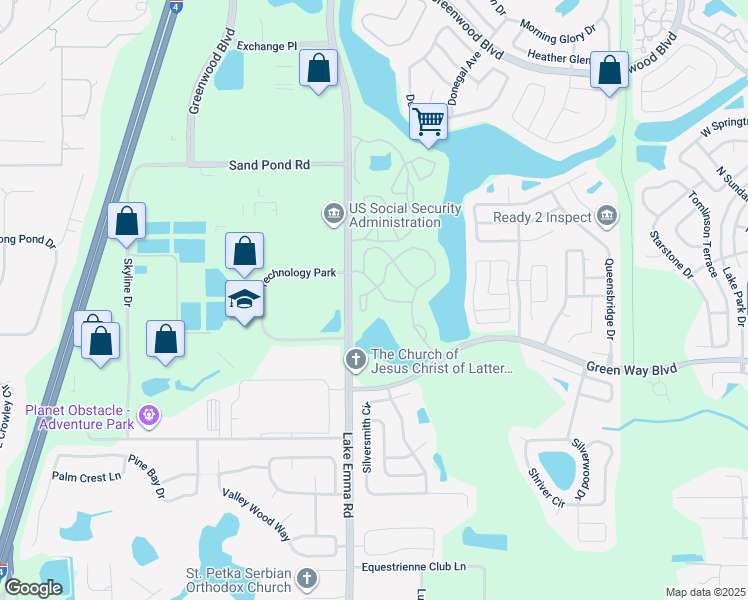 map of restaurants, bars, coffee shops, grocery stores, and more near 712 Secret Harbor Lane in Lake Mary