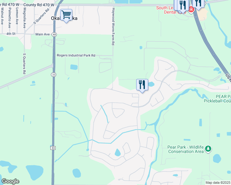 map of restaurants, bars, coffee shops, grocery stores, and more near 26910 White Plains Way in Leesburg
