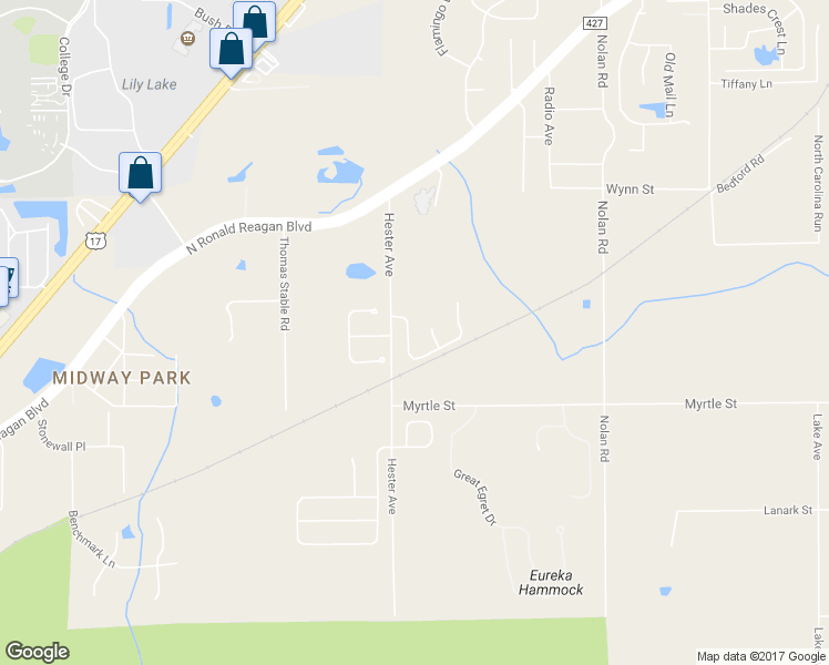 map of restaurants, bars, coffee shops, grocery stores, and more near 1880 Hidden Creek Place in Sanford