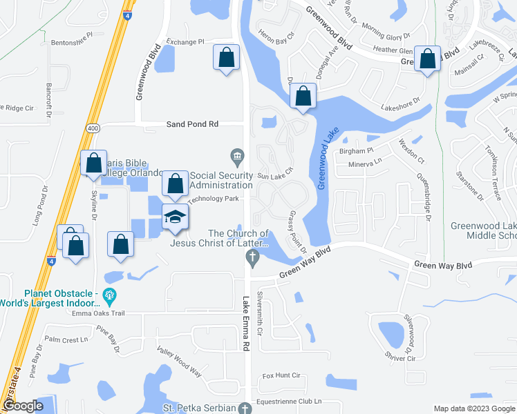 map of restaurants, bars, coffee shops, grocery stores, and more near 729 Secret Harbor Lane in Lake Mary
