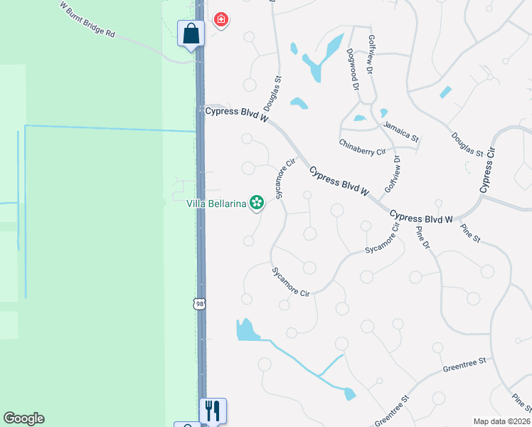 map of restaurants, bars, coffee shops, grocery stores, and more near 18 Mangrove Court South in Homosassa