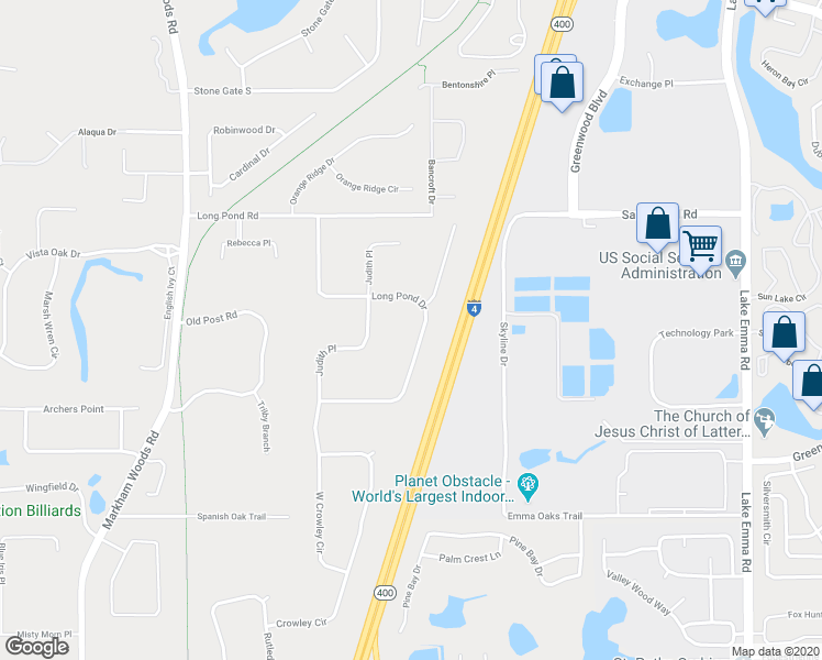 map of restaurants, bars, coffee shops, grocery stores, and more near 1898 Long Pond Drive in Longwood