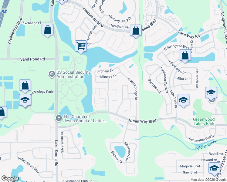 map of restaurants, bars, coffee shops, grocery stores, and more near 791 East Charing Cross Circle in Lake Mary