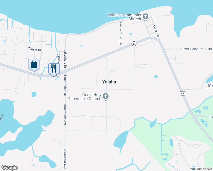 map of restaurants, bars, coffee shops, grocery stores, and more near in Yalaha