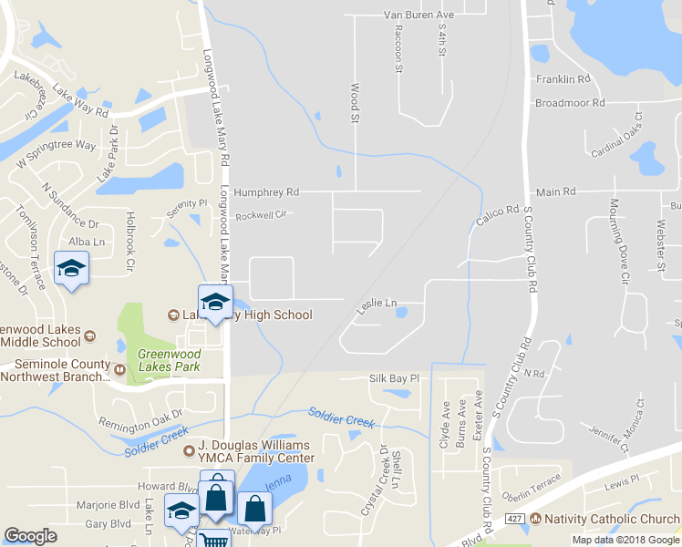 map of restaurants, bars, coffee shops, grocery stores, and more near 585 Eagles Crossing Place in Lake Mary