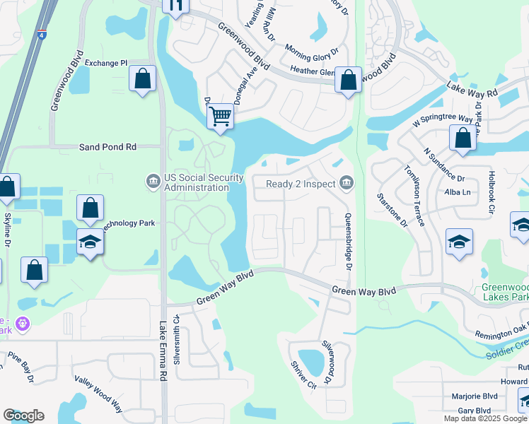 map of restaurants, bars, coffee shops, grocery stores, and more near 836 West Charing Cross Circle in Lake Mary