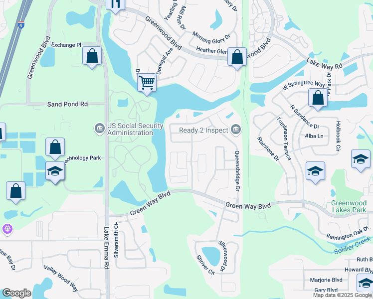 map of restaurants, bars, coffee shops, grocery stores, and more near 836 West Charing Cross Circle in Lake Mary
