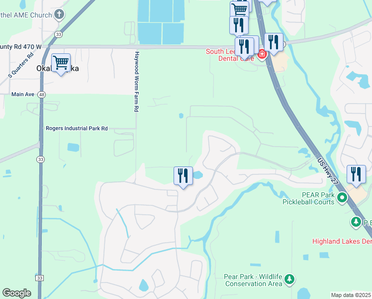 map of restaurants, bars, coffee shops, grocery stores, and more near 36274 Roanoke Drive in Leesburg