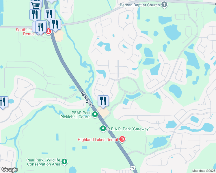 map of restaurants, bars, coffee shops, grocery stores, and more near 27016 Nature View Street in Leesburg