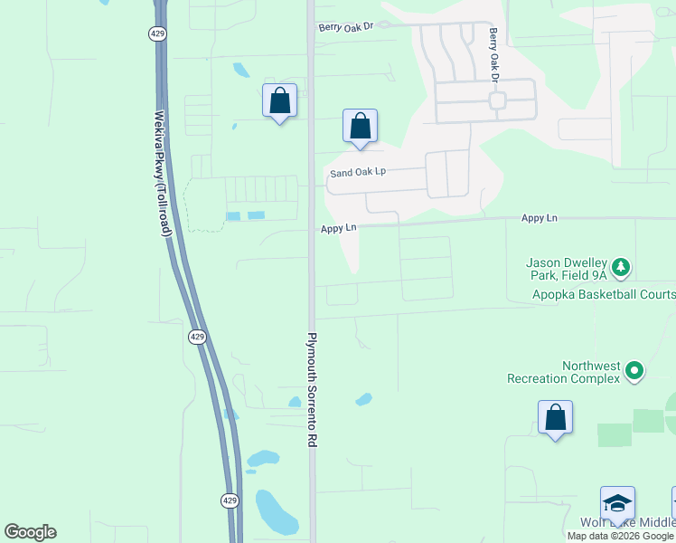 map of restaurants, bars, coffee shops, grocery stores, and more near 3802 Wolves Creek Place in Apopka