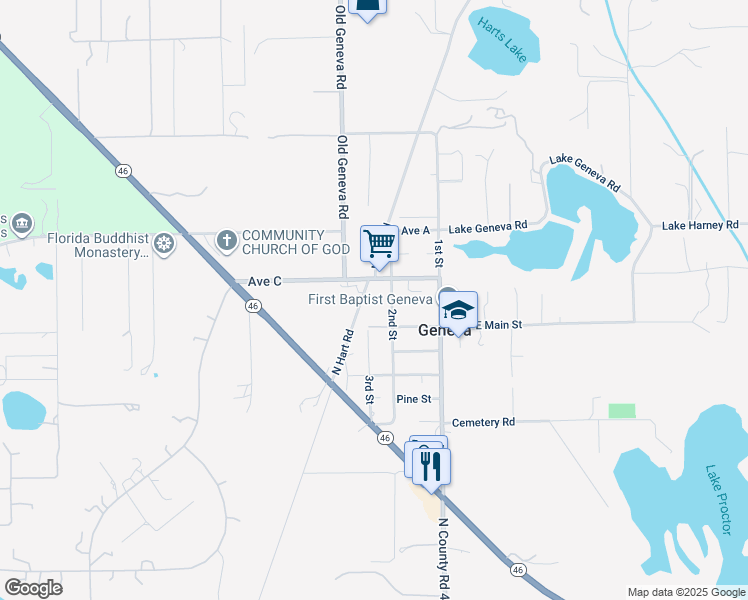 map of restaurants, bars, coffee shops, grocery stores, and more near 209 Avenue C in Geneva