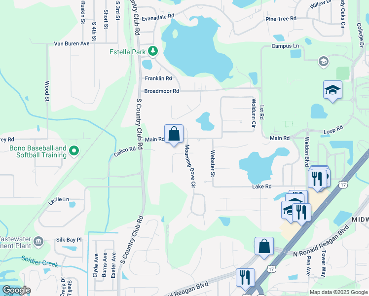 map of restaurants, bars, coffee shops, grocery stores, and more near 504 Stephanie Court in Lake Mary