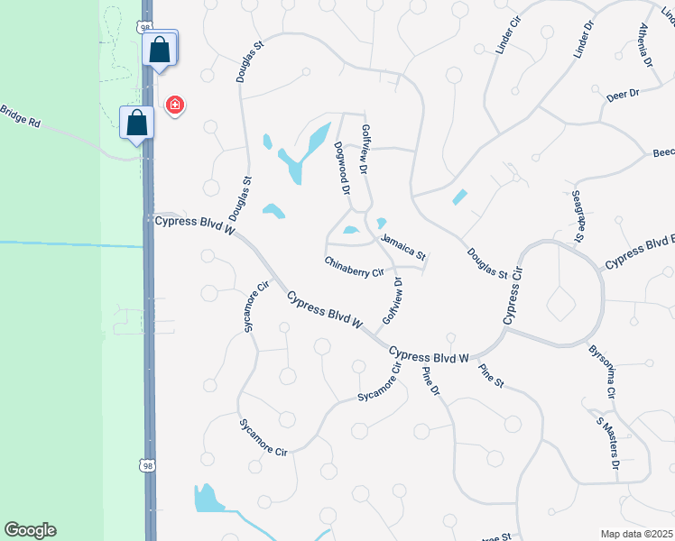 map of restaurants, bars, coffee shops, grocery stores, and more near 53 Chinaberry Circle in Homosassa