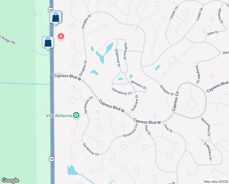 map of restaurants, bars, coffee shops, grocery stores, and more near 52 Chinaberry Circle in Homosassa